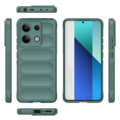 For Xiaomi Redmi Note 13 4G Global Magic Shield TPU + Flannel Phone Case(Dark Green) - Xiaomi Cases by buy2fix | Online Shopping UK | buy2fix