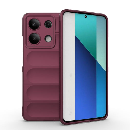 For Xiaomi Redmi Note 13 4G Global Magic Shield TPU + Flannel Phone Case(Wine Red) - Xiaomi Cases by buy2fix | Online Shopping UK | buy2fix