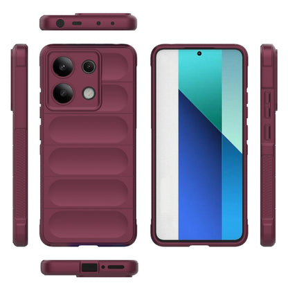 For Xiaomi Redmi Note 13 4G Global Magic Shield TPU + Flannel Phone Case(Wine Red) - Xiaomi Cases by buy2fix | Online Shopping UK | buy2fix