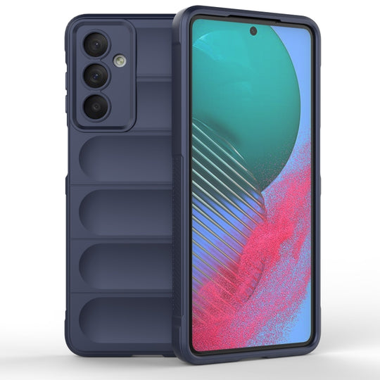 For Samsung Galaxy M54 5G Magic Shield TPU + Flannel Phone Case(Dark Blue)