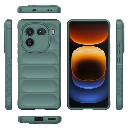 For vivo iQOO 12 5G Magic Shield TPU + Flannel Phone Case(Dark Green) - vivo Cases by buy2fix | Online Shopping UK | buy2fix