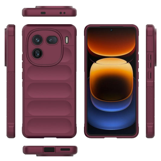 For vivo iQOO 12 5G Magic Shield TPU + Flannel Phone Case(Wine Red) - vivo Cases by buy2fix | Online Shopping UK | buy2fix
