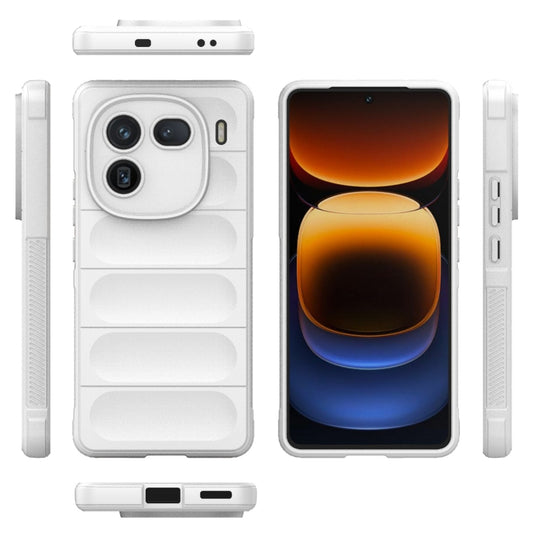 For vivo iQOO 12 5G Magic Shield TPU + Flannel Phone Case(White) - vivo Cases by buy2fix | Online Shopping UK | buy2fix