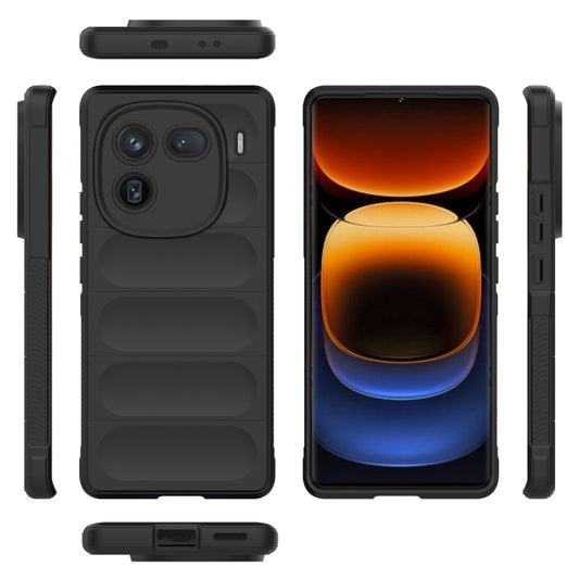 For vivo iQOO 12 Pro 5G Magic Shield TPU + Flannel Phone Case(Black) - vivo Cases by buy2fix | Online Shopping UK | buy2fix