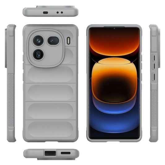 For vivo iQOO 12 Pro 5G Magic Shield TPU + Flannel Phone Case(Grey) - vivo Cases by buy2fix | Online Shopping UK | buy2fix