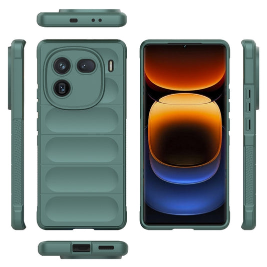 For vivo iQOO 12 Pro 5G Magic Shield TPU + Flannel Phone Case(Dark Green) - vivo Cases by buy2fix | Online Shopping UK | buy2fix