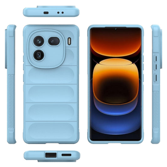 For vivo iQOO 12 Pro 5G Magic Shield TPU + Flannel Phone Case(Light Blue) - vivo Cases by buy2fix | Online Shopping UK | buy2fix