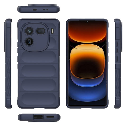 For vivo iQOO 12 Pro 5G Magic Shield TPU + Flannel Phone Case(Dark Blue) - vivo Cases by buy2fix | Online Shopping UK | buy2fix