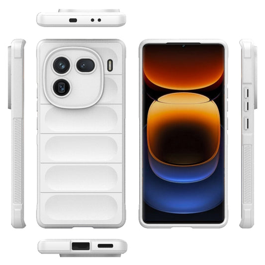 For vivo iQOO 12 Pro 5G Magic Shield TPU + Flannel Phone Case(White) - vivo Cases by buy2fix | Online Shopping UK | buy2fix