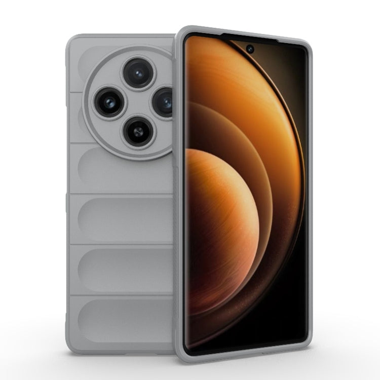 For vivo X100 5G Magic Shield TPU + Flannel Phone Case(Grey) by buy2fix