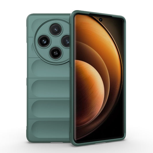 For vivo X100 5G Magic Shield TPU + Flannel Phone Case(Dark Green) - vivo Cases by buy2fix | Online Shopping UK | buy2fix