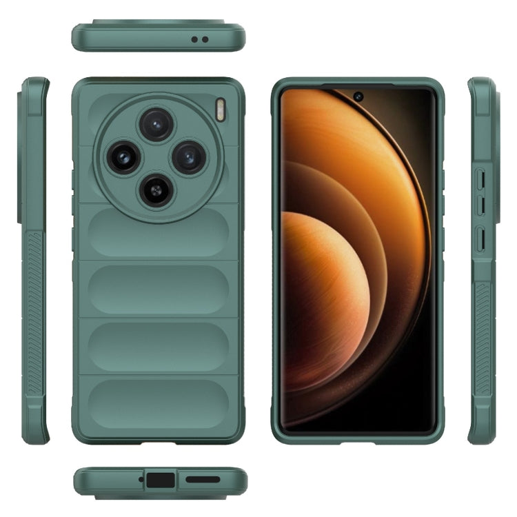 For vivo X100 5G Magic Shield TPU + Flannel Phone Case(Dark Green) - vivo Cases by buy2fix | Online Shopping UK | buy2fix