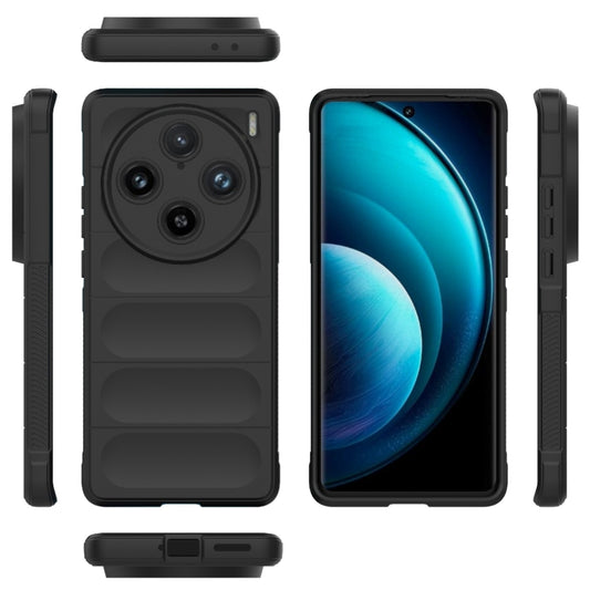 For vivo X100 Pro 5G Magic Shield TPU + Flannel Phone Case(Black) - vivo Cases by buy2fix | Online Shopping UK | buy2fix