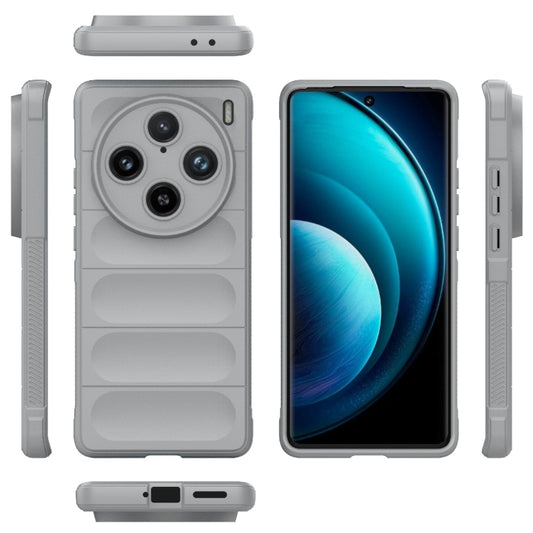 For vivo X100 Pro 5G Magic Shield TPU + Flannel Phone Case(Grey) - vivo Cases by buy2fix | Online Shopping UK | buy2fix