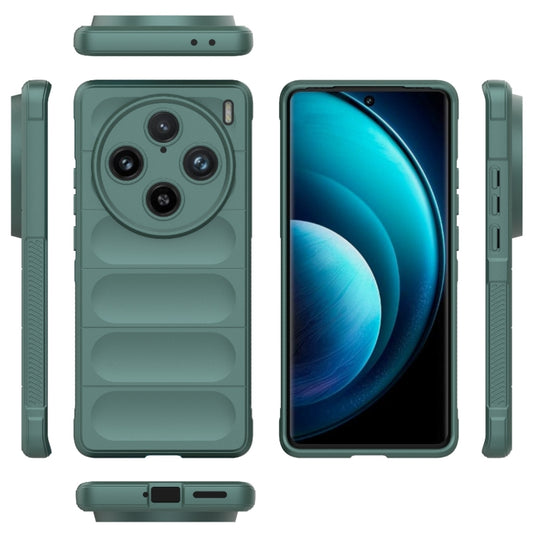 For vivo X100 Pro 5G Magic Shield TPU + Flannel Phone Case(Dark Green) - vivo Cases by buy2fix | Online Shopping UK | buy2fix