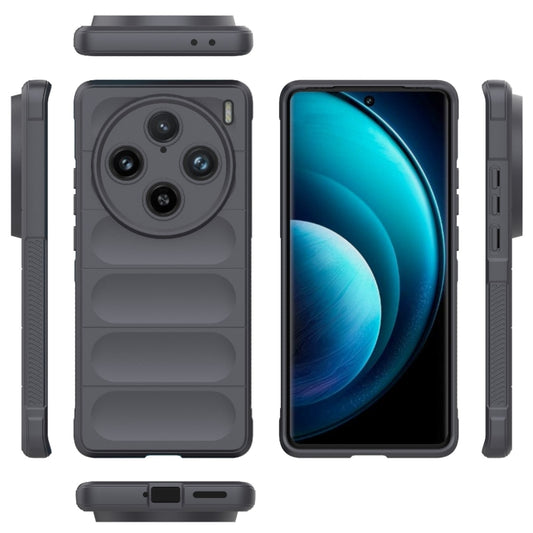 For vivo X100 Pro 5G Magic Shield TPU + Flannel Phone Case(Dark Grey) - vivo Cases by buy2fix | Online Shopping UK | buy2fix