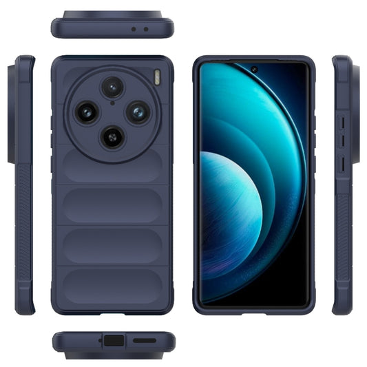 For vivo X100 Pro 5G Magic Shield TPU + Flannel Phone Case(Dark Blue) - vivo Cases by buy2fix | Online Shopping UK | buy2fix