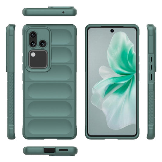 For vivo S18 5G Magic Shield TPU + Flannel Phone Case(Dark Green) - vivo Cases by buy2fix | Online Shopping UK | buy2fix
