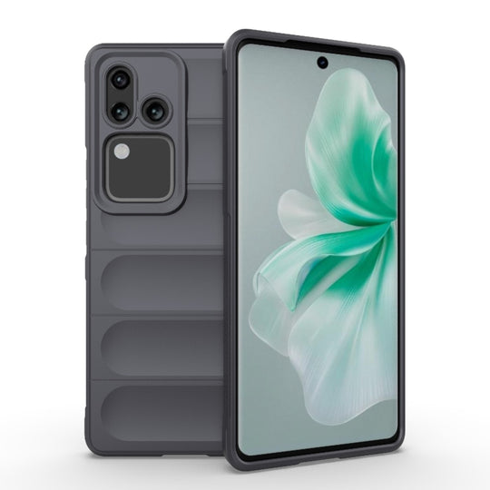 For vivo S18 5G Magic Shield TPU + Flannel Phone Case(Dark Grey)