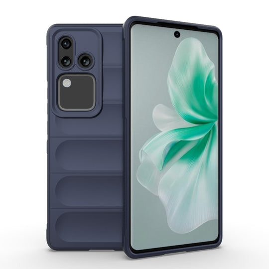 For vivo S18 5G Magic Shield TPU + Flannel Phone Case(Dark Blue)