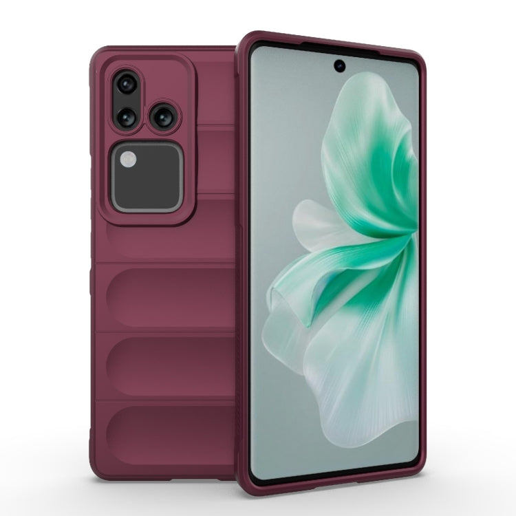 For vivo S18 5G Magic Shield TPU + Flannel Phone Case(Wine Red) - vivo Cases by buy2fix | Online Shopping UK | buy2fix