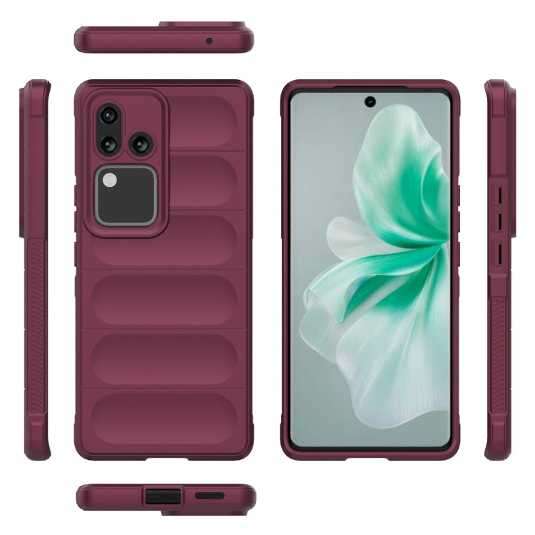For vivo S18 5G Magic Shield TPU + Flannel Phone Case(Wine Red) - vivo Cases by buy2fix | Online Shopping UK | buy2fix