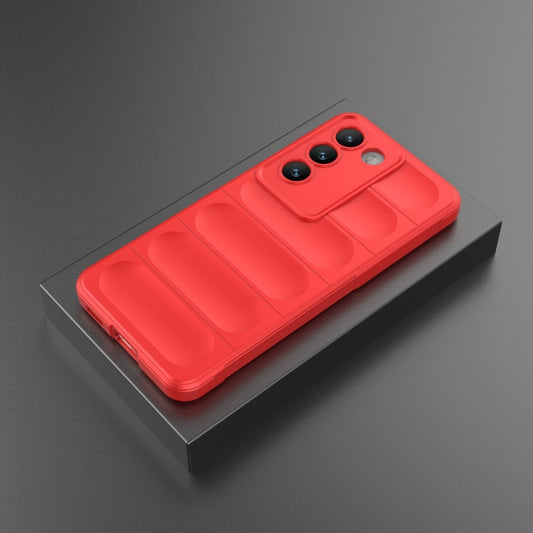 For vivo Y200E 5G Global / Y100 5G IDN Magic Shield TPU + Flannel Phone Case(Red) - vivo Cases by buy2fix | Online Shopping UK | buy2fix