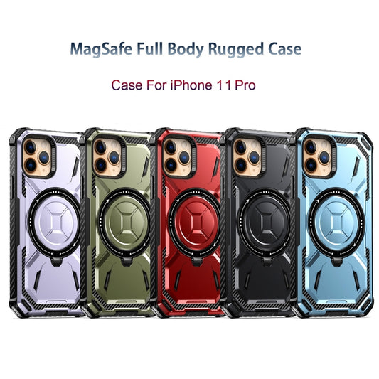 For iPhone 11 Pro Armor Series Holder Phone Case(Light Purple) by buy2fix