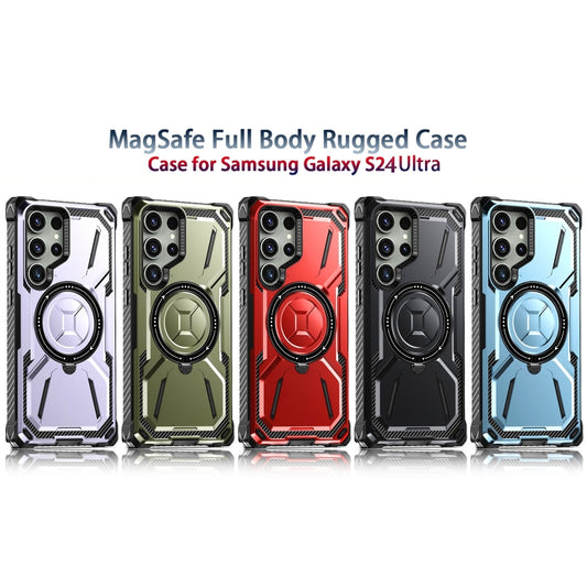 For Samsung Galaxy S24 Ultra 5G Armor Series Holder Phone Case(Light Purple) by buy2fix