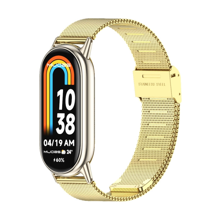 For Xiaomi Smart Band 10 / 9 / 8 Mijobs Milan Buckle Metal Stainless Steel Watch Band(Gold+Light Gold) - Watch Bands by MIJOBS | Online Shopping UK | buy2fix
