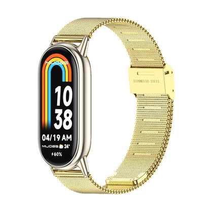 For Xiaomi Smart Band 10 / 9 / 8 Mijobs Milan Buckle Metal Stainless Steel Watch Band(Gold+Light Gold) - Watch Bands by MIJOBS | Online Shopping UK | buy2fix