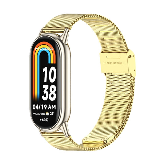 For Xiaomi Smart Band 10 / 9 / 8 Mijobs Milan Buckle Metal Stainless Steel Watch Band(Gold+Light Gold) - Watch Bands by MIJOBS | Online Shopping UK | buy2fix