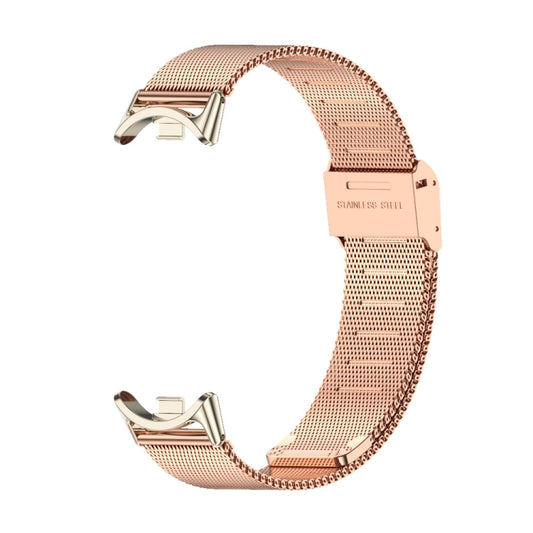 For Xiaomi Smart Band 10 / 9 / 8 Mijobs Milan Buckle Metal Stainless Steel Watch Band(Rose Gold+Light Gold) - Watch Bands by MIJOBS | Online Shopping UK | buy2fix