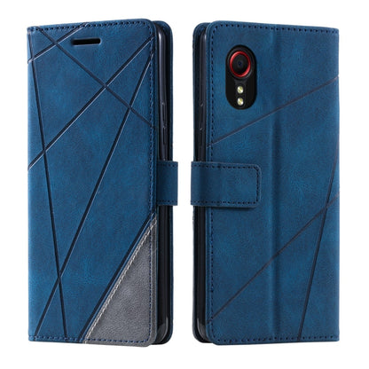 For Samsung Galaxy Xcover 7 Skin Feel Splicing Leather Phone Case(Blue) by buy2fix