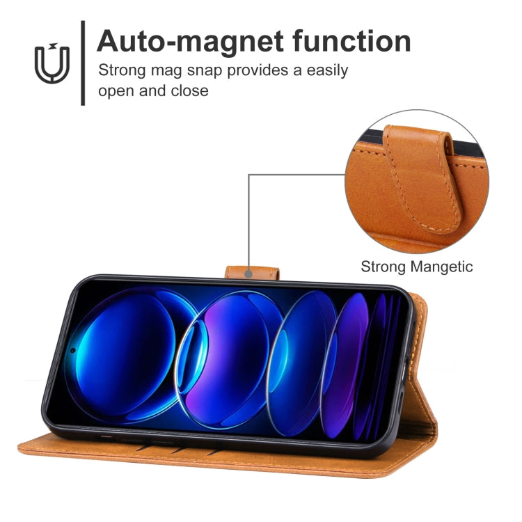 For Xiaomi Redmi Note 13 Pro 5G Leather Phone Case(Brown) - Xiaomi Cases by buy2fix | Online Shopping UK | buy2fix