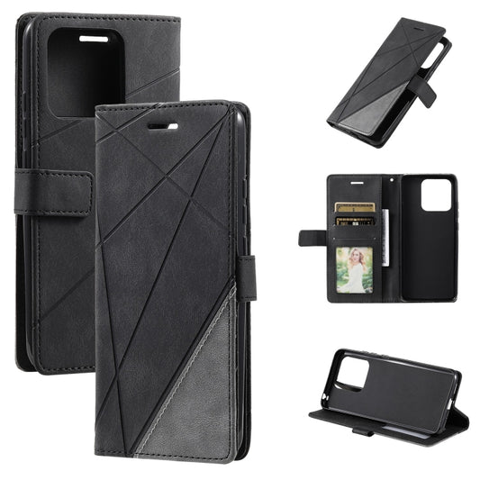 For Xiaomi 13 Skin Feel Splicing Leather Phone Case(Black) - Xiaomi Cases by buy2fix | Online Shopping UK | buy2fix