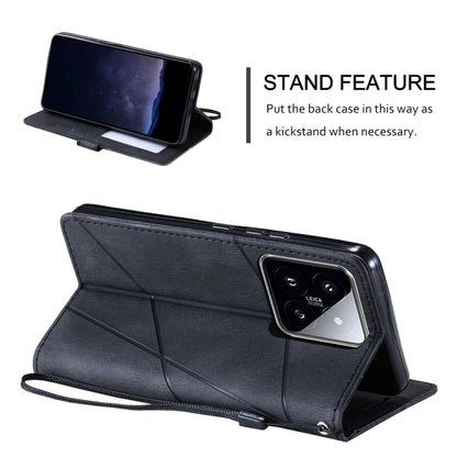 For Xiaomi 14 Skin Feel Splicing Leather Phone Case(Black) - Xiaomi Cases by buy2fix | Online Shopping UK | buy2fix
