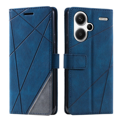For Xiaomi Redmi Note 13 Pro+ Skin Feel Splicing Leather Phone Case(Blue) - Xiaomi Cases by buy2fix | Online Shopping UK | buy2fix