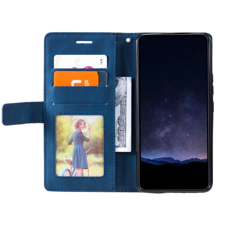 For Xiaomi Redmi Note 13 Pro+ Skin Feel Splicing Leather Phone Case(Blue) - Xiaomi Cases by buy2fix | Online Shopping UK | buy2fix