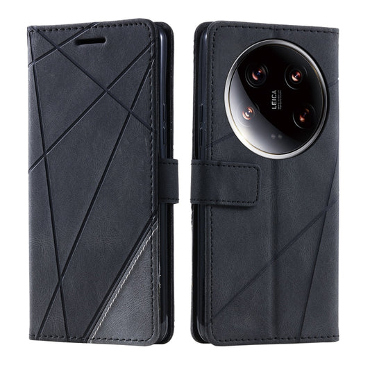 For Xiaomi 14 Ultra Skin Feel Splicing Leather Phone Case(Black) - Xiaomi 14 Ultra Cases by buy2fix | Online Shopping UK | buy2fix