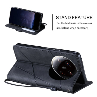 For Xiaomi 14 Ultra Skin Feel Splicing Leather Phone Case(Black) - Xiaomi 14 Ultra Cases by buy2fix | Online Shopping UK | buy2fix