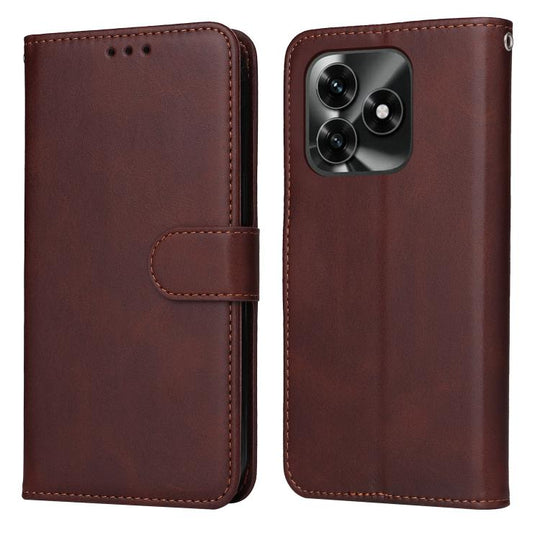For Honor X5c Plus Classic Calf Texture Flip Leather Phone Case(Brown)