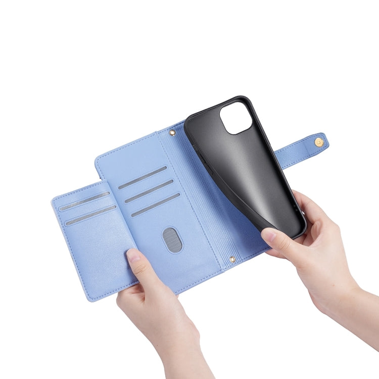 For Xiaomi Redmi K60 Ultra Sheep Texture Cross-body Zipper Wallet Leather Phone Case(Blue) - Xiaomi Cases by buy2fix | Online Shopping UK | buy2fix