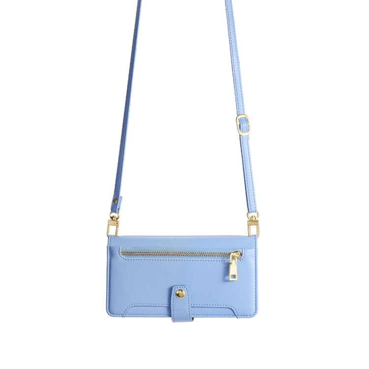 For Xiaomi Redmi K60 Ultra Sheep Texture Cross-body Zipper Wallet Leather Phone Case(Blue) - Xiaomi Cases by buy2fix | Online Shopping UK | buy2fix
