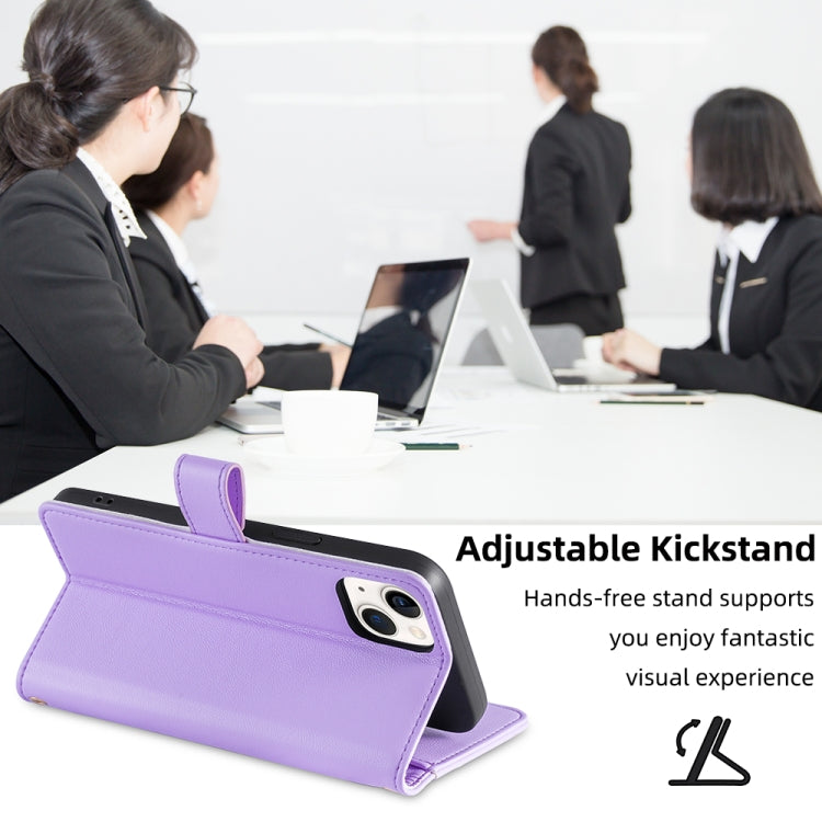 For Xiaomi 13 Sheep Texture Cross-body Zipper Wallet Leather Phone Case(Purple) - Xiaomi Cases by buy2fix | Online Shopping UK | buy2fix