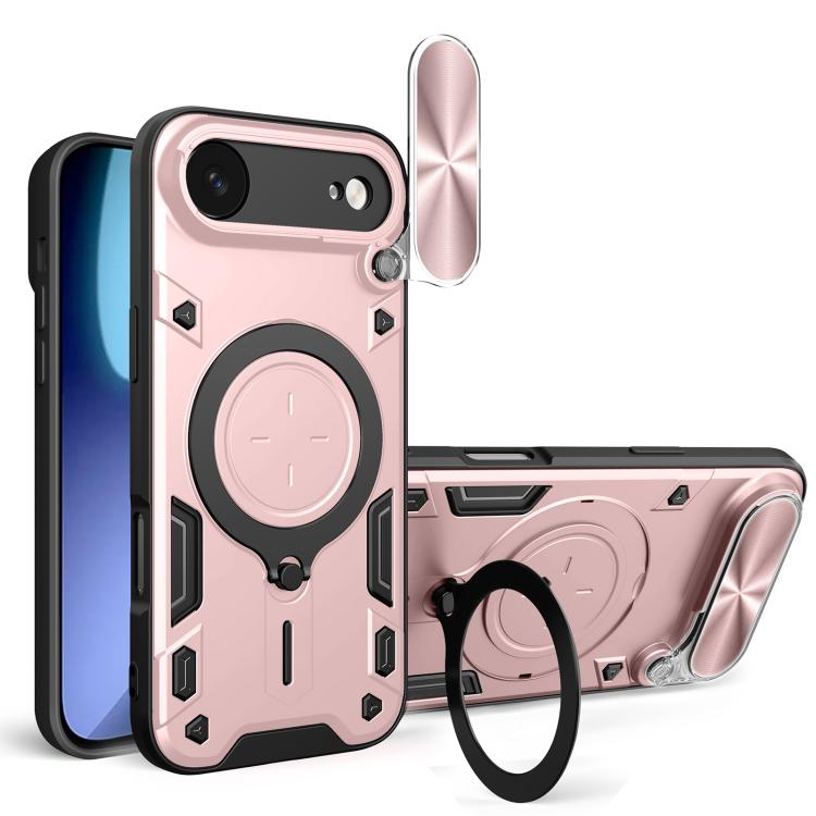 For iPhone Air CD Texture Sliding Camshield Magnetic Holder Phone Case(Pink) - iPhone Air Cases by buy2fix | Online Shopping UK | buy2fix