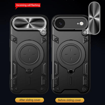 For iPhone Air CD Texture Sliding Camshield Magnetic Holder Phone Case(Black) - iPhone Air Cases by buy2fix | Online Shopping UK | buy2fix