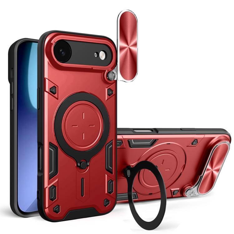 For iPhone Air CD Texture Sliding Camshield Magnetic Holder Phone Case(Red) - iPhone Air Cases by buy2fix | Online Shopping UK | buy2fix