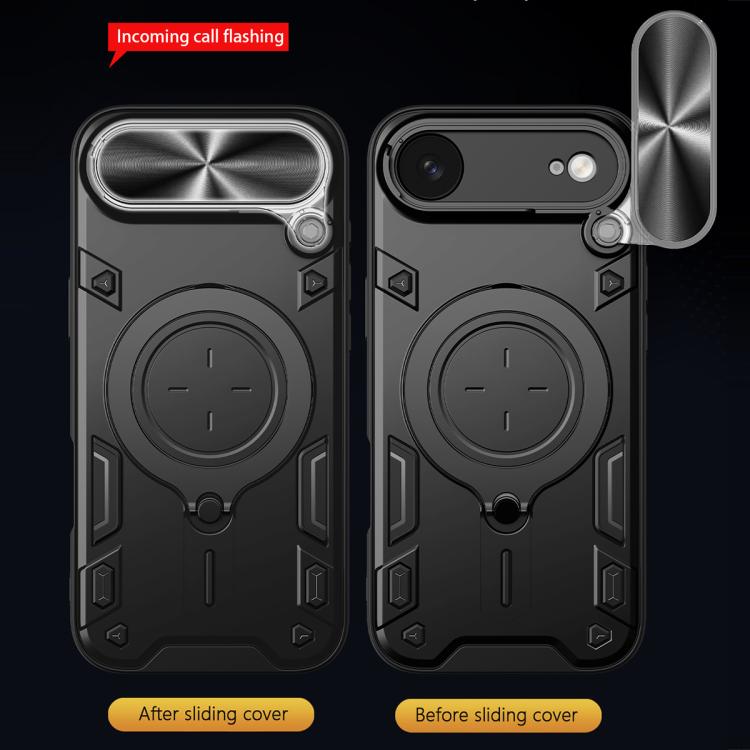 For iPhone Air CD Texture Sliding Camshield Magnetic Holder Phone Case(Red) - iPhone Air Cases by buy2fix | Online Shopping UK | buy2fix