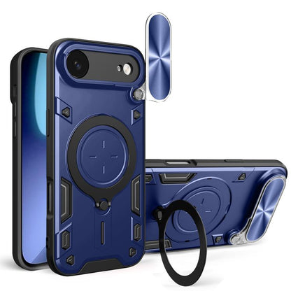 For iPhone Air CD Texture Sliding Camshield Magnetic Holder Phone Case(Blue) - iPhone Air Cases by buy2fix | Online Shopping UK | buy2fix